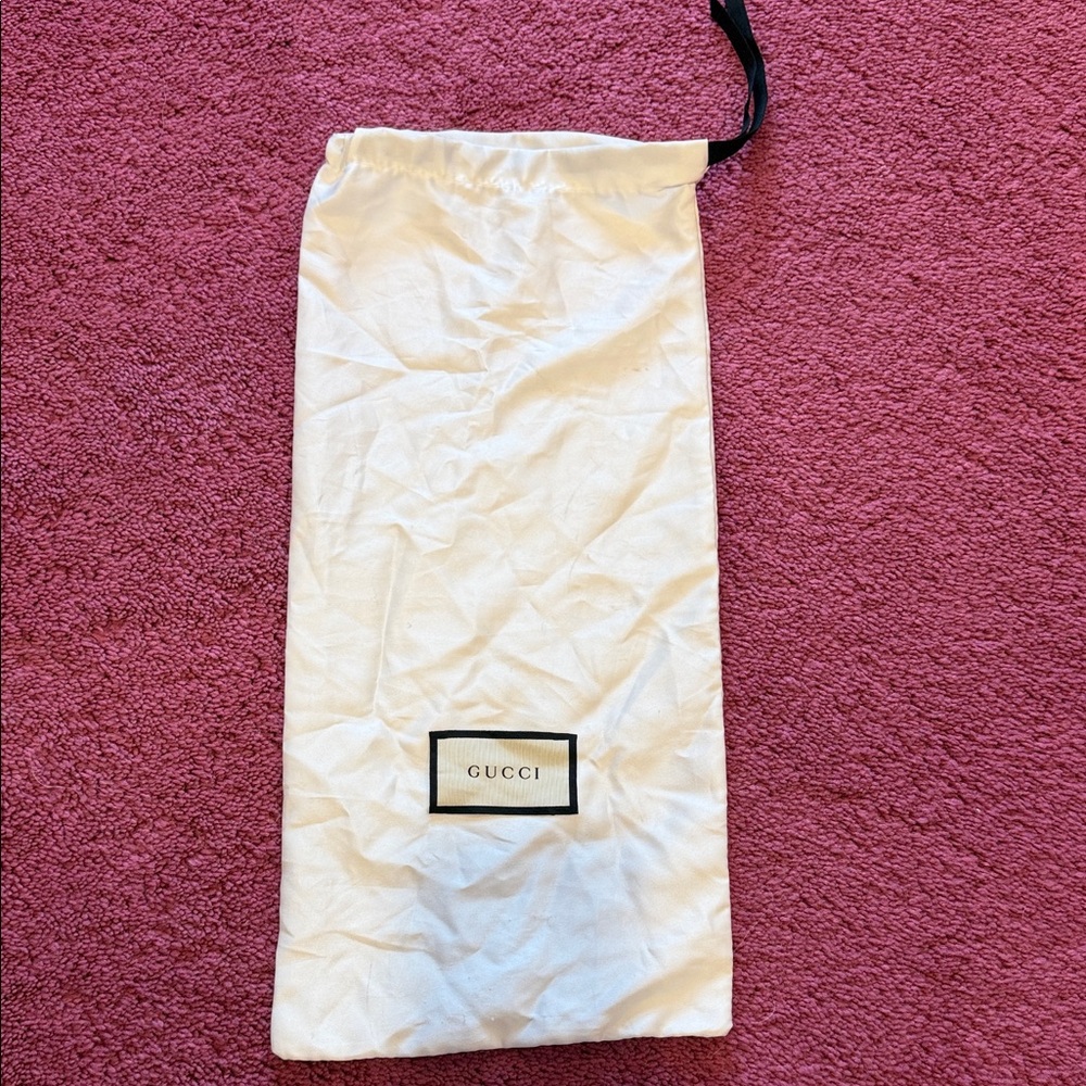 Gucci Cream Drawstring Dust Bag with Black Trim